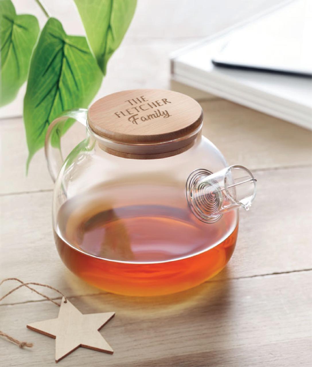 Personalised Borosilicate Glass Tea Pot 